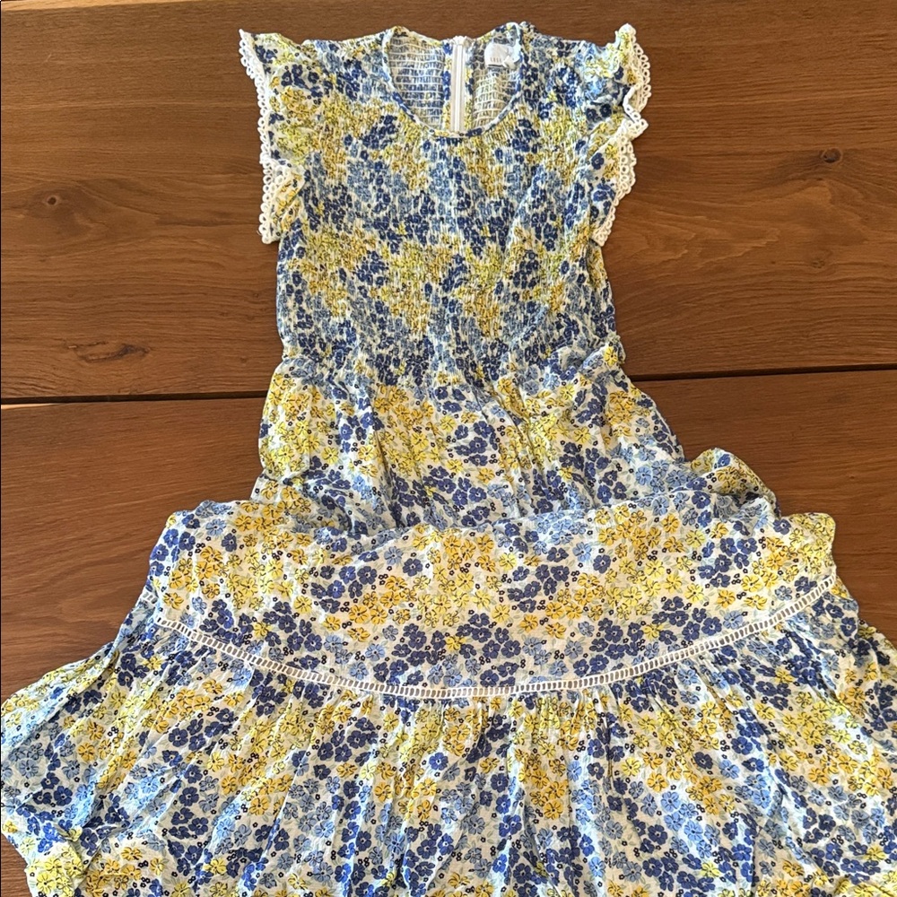 Lost + Wander Women's Floral Dress in Blue and Yellow